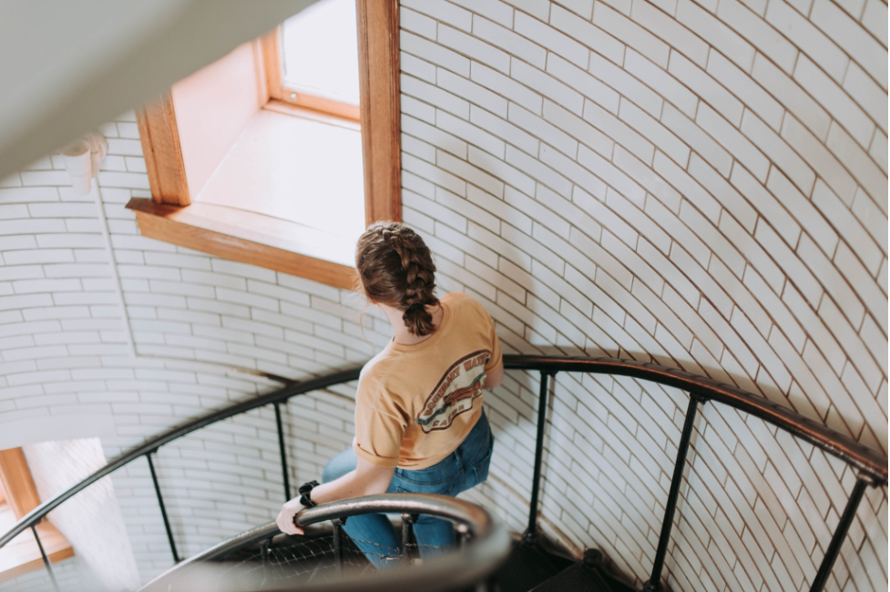 Stairs with beautiful railings and handrails